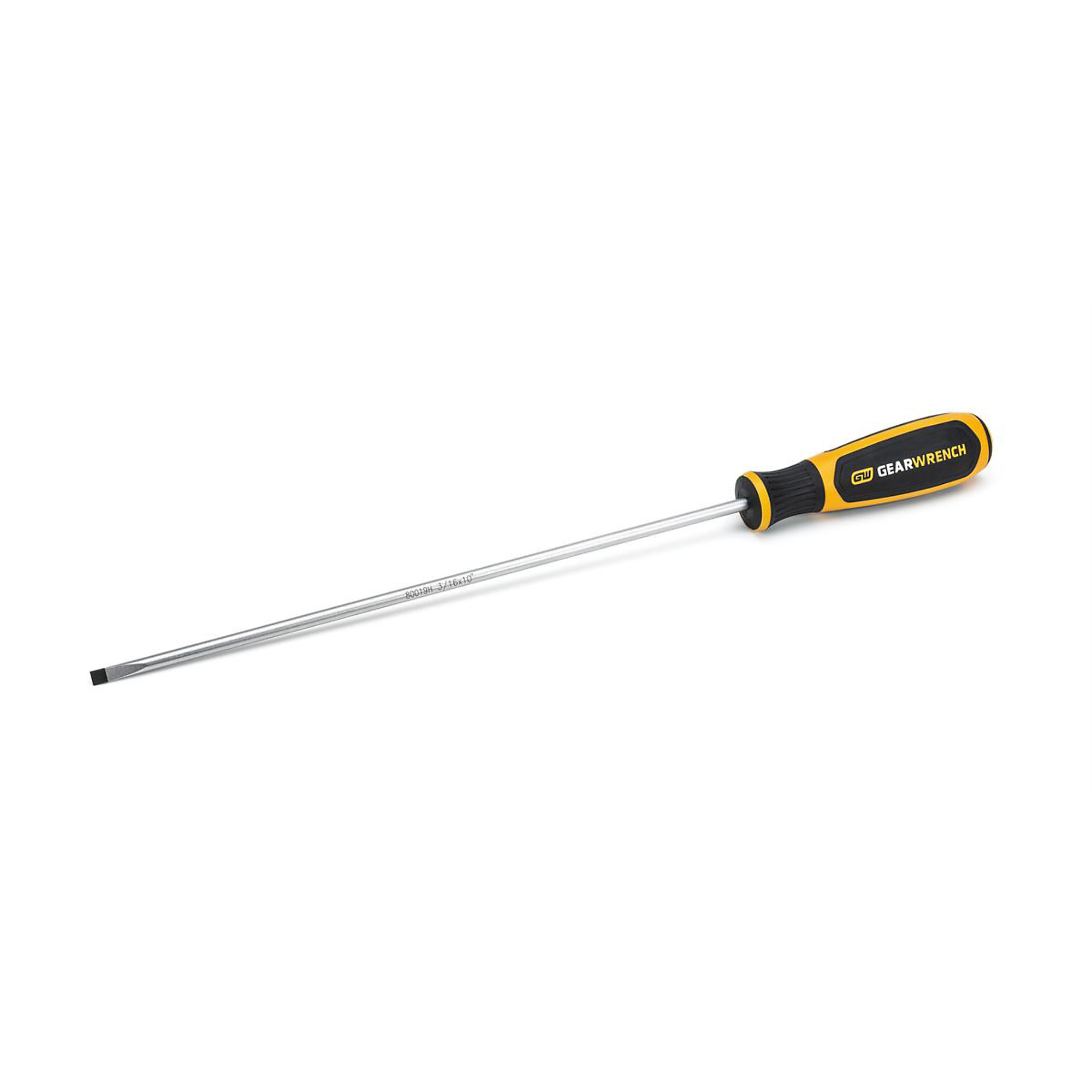 GearWrench Cabinet Dual Material Screwdriver — 3/16in. x 10in., Model# KDT80019H